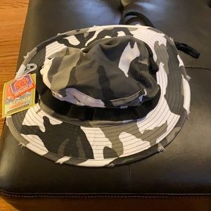 Drawstring Bucket Hat Black/Gray/White